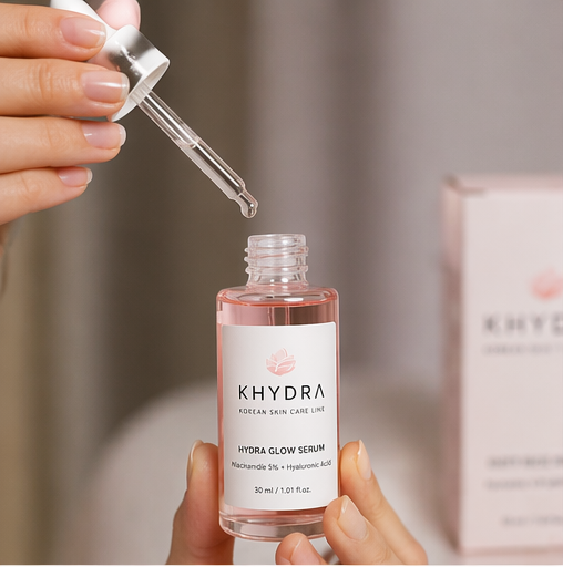 cliente qui nous montre le sérum khydra pour son avis 