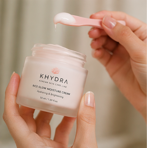 cliente qui nous montre sa nouvelle crème khydra